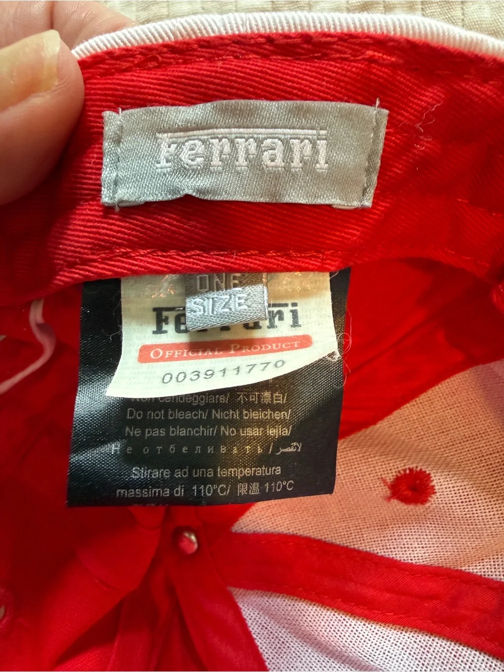 Vintage Kids Scuderia Ferrari Adjustable Baseball Cap OS
